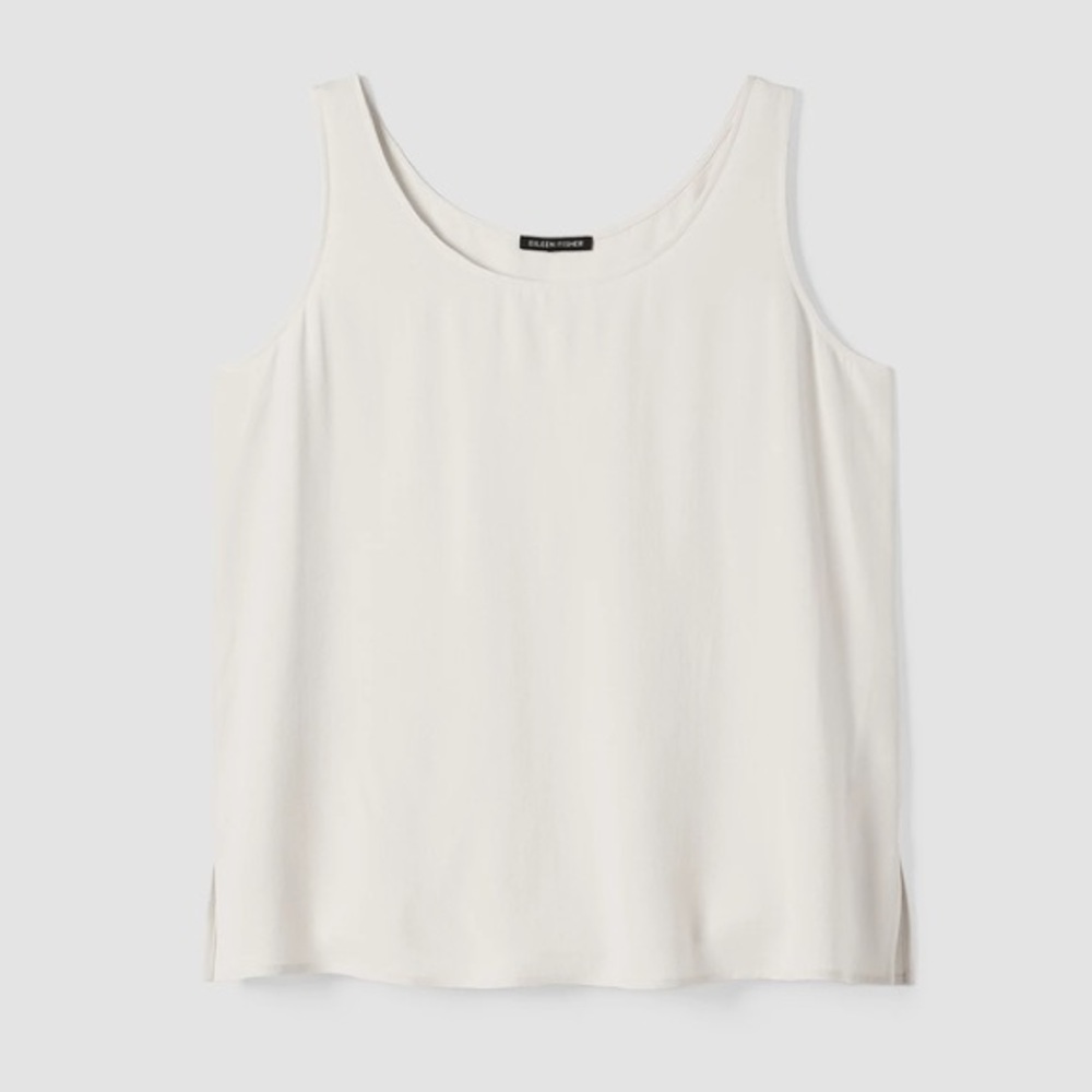 $188 NWT Eileen Fisher 100% Silk Georgette Crepe Scoop Neck Tank XL - Picture 5 of 10